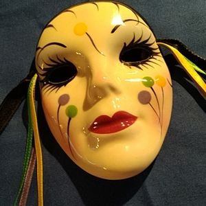 Vintage Mardi Gras Mask porcelain it